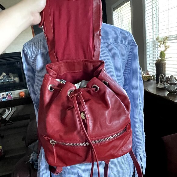 Guess Luxe by Marciano Genuine Leather Backpack Bag Sac Chunky Metal Zip Group - Picture 11 of 16